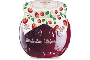 Menz&Gasser, Confettura Extra di Mirtilli Rossi Edel Plus, Ideale come Colazione o Spuntino, con Frutta di Alta Qualità in pezzi, 1 Vaso x 620 g