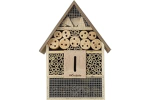 Woodside Wooden Insect & Bee House Natural Wood Bug Hotel Shelter Garden Nest Box