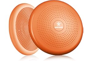 BODYMATE balance cushion incl. pump - 34cm diameter inflatable instability disc/nubbed massage cushion for core, fitness, rehab, co-ordination and relief of back pain