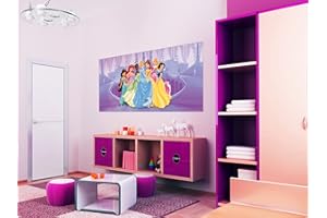 AG Design FTDh 0618 - Carta da Parati per cameretta dei Bambini, Motivo Principesse Disney Princess, 202 x 90 cm, 1 Pezzo, Carta, Multicolore, 0,1 x 202 x 90 cm, Multicolore