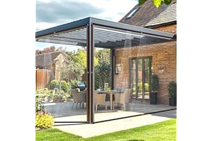 BeGrit 2m x 6m Wodoodporna plandeka z oczkami, wytrzymała, przezroczysta, odporna na deszcz, do ogrodu, na balkon, do szklarni, na zewnątrz, kemping, pawilon