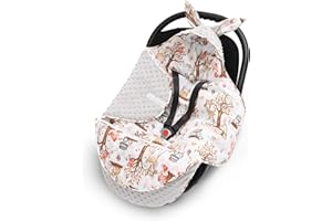 ‎ELIMELI EliMeli EINSCHLAGDECKE für Babyschale - Baby Winter Decke für Autositz, Buggys und Kinderwagen mit Füllung, universal Fußsäcke z.B. Maxi Cosi, Kinderwagendecke (Grau - Waldfreunde)