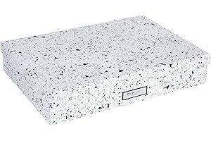 Bigso Box of Sweden Portadocumenti scrivania per fogli formato A3 - Portadocumenti ufficio con coperchio e maniglia - Organizer portadocumenti in fibra di legno e carta - nero maculato