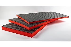 ‎TYGR TYGR Multilayer Schaumstoff 1000x600x50 rot für Werkzeug, Kamera & Co. | Einfaches Bearbeiten | Werkzeugeinlage | Koffereinlage | Kaizen