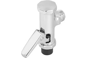ADGO Tajfun - Medidor de flujo con válvula de drenaje (3/4", cromada, válvula de desagüe de inodoro, 1 unidad)