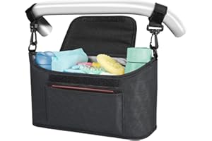 Yoofoss Buggy Organizer Bag Sac de Rangement pour Poussette pour Accessoires Bébé avec Bandoulière, Organisateur de Poussette Universel et étanche
