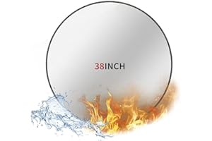 Tamfile Fire Pit Mat for Decking, 38″ (96.5cm) Round Fire Pit Pad Fireproof Waterproof Heat Proof Silicone Mat, Outdoor Grill Mat for BBQ for Grass, Backyard, Patio, Camping, Lawn and Wooden Floor