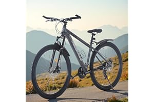 BSTSEL 24/26/27.5/29 Inch Mountain Bike Aluminum Frame with Front Suspension Fork Mountain Bicycle 21 Speeds with Dual Disc-Brake Suitable for Over 18 Years