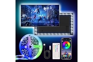 LIWQOLX Led Strip Lights 5M, for 65-75 Inch TV Led Backlight, 30Leds/M With Remote APP Control USB Strip Lights, Music Sync, LEDs Lights for Bedroom,Party,TV,Gaming Room for Christmas Halloween Decorations