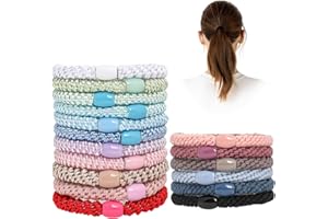 HXC 17 Stück Haargummi Original, Haargummis Mädchen Elastische Zopfgummis Ohne Metall Geflochten Haargummi Armband für Damen für Dünnes Dickes Mittleres Langes Haar