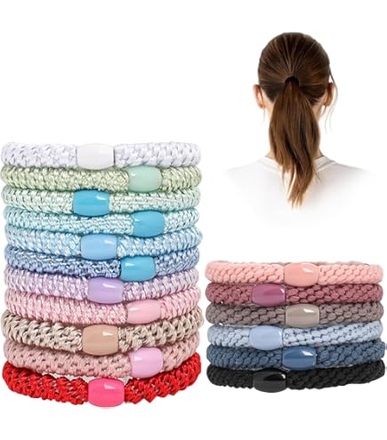 Haargummis für Damen, Satin, Seide, elastisch, Haargummi, Schleife, Pferdeschwanz-Halter, Zubehör für Damen und Mädchen, 3 Stück (Schwarz/Weiß, Aprikose