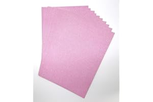 HABERCRAFTS Tarjetas de papel con purpurina rosa claro A4 que no se desprenden, tarjetas brillantes de 250 g/m², cartulina con purpurina, sin ácidos, para hacer tarjetas, álbumes de recortes, manualidades (rosa