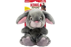 KONG Toughz - Giocattolo per cani in peluche, resistente, motivo: coniglietto