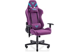 VALK Nyx - Silla Gaming de Tela Transpirable, Silla Gamer Tela (Reclinable 160º, Reposabrazos 2D, Ergonómica) Silla Escritorio, Silla Oficina (Lila Místico)