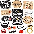 ZYOZIQUE 16 Pieces Engagement Announcement Photo Prop Kit Engagement Announcement Party Decorations Engagement Announcement Photo Signs Cardboard for Engagement Wedding Party
