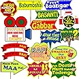 Party Propz Bollywood Theme Party Decoration - 16 Pcs Haldi Props | Wedding Props | Birthday Props for Kids | Props for Wedding | Wedding Props for Groom Family | Wedding Props for Bride and Family