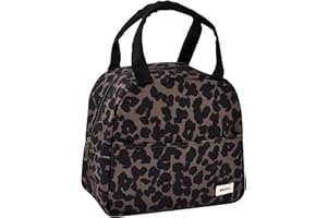 BÉABA BEABA, Sac Repas Isotherme pour Repas de bébé/Enfants, Lunchbox, Garde au Chaud/Frais, Grande Contenance 5L, Tissu imperméable, Pochette Avant, Matière Souple, Leopard