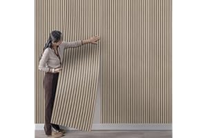 Tarwanear 3D Effect Wood Slat Wallpaper Brown Striped Wood Grain Panel Wallpaper 0.53x9.5m Retro Faux Wood Panel Wall Feature Wallpaper for Living Room Bedroom Hallway