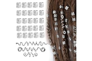 NUQIN 28Pcs Alloy Spiral Dreadlocks Hair Beads Good Ductility Hair Braid Rings Clip Pendants Everyday and Festive Dreadlocks Accessories for Hair Braiding Dreadlocks Make Your Hair Look Exquisite
