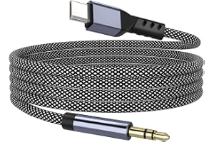 YISH USB C till 3,5 mm Jackkabel 1M :Type C till Aux Hörlursstereosladd Nylon för bil Kompatibel med iPhone 16 Pro Max/15 Pro