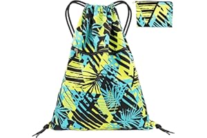 FenFang Sac à Dos Cordon Grand, Sac à Cordon Tissu Sac Sport Gym D'école de Serrage Fille Garçon, Sac de Piscine à Cordelette Gym Bag pour Natation Yoga Voyage Plage Femme Homme Enfants