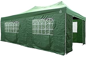 All Seasons Gazebos 3M x 6M Waterproof Gazebo Party Tent with Rustproof Frame and Wheeled Carry Bag (Green)