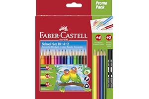 Faber-Castell 201597 - Zestaw kredek trójkątnych Colour Grip, 24 sztuki, w tym ołówki, dla dzieci i dorosłych