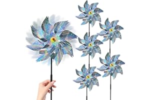 ENAIAH 6PCS Anti-Oiseaux Moulin à Vent,Moulin à Vent Réfléchissant,Moulin à Vent Effaroucheurs,Réfléchissant Répulsif Oiseaux,Répulsif Oiseaux réfléchissant pour Protéger Le Verger,Ferme (Gros)