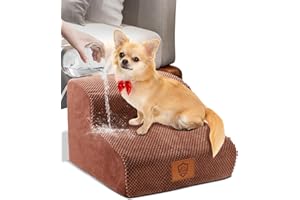 Masthome Dog Steps for Bed, 2-Step High-Density Foam Dog Ramp, Non-Slip Pet Stairs for Small Dogs and Cats, 40x40x30cm