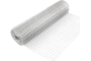 Wiltec Malla metálica de acero galvanizado para pajarera malla hexagonal 25 mm altura 1 x longitud 25 m alambre Ø 0,7 malla para conejos y gallinas cercado de animales terrazas y jardines