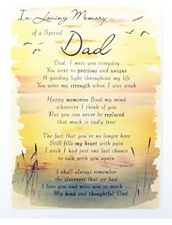 To A Loving Dad On Father S Day Memorial Graveside Funeral Poem Keepsake Card Includes Free Ground Stake F338 Amazon Co Uk Office Products