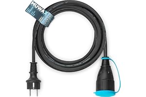 MUWAX Gummi-Verlängerungskabel 20m für Heimwerker, Garten, Haushalt, für temporäre Einsätze im Außenbereich und mittlere mechanische Beanspruchung H05RR-F 3G1,5mm² schwarz