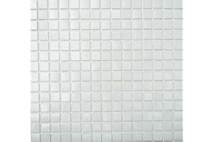 MOSAIK-NETZWERK Piastrella a mosaico in vetro bianco per pavimenti, pareti, bagno, WC, doccia, cucina, specchio piastrellato, rivestimento per vasca da bagno, mosaico