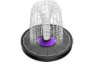 SZMP 2023 Nuovo Fontana Solare,3.5W Fontana da Giardino Esterno con 8 Ugelli e 4 Fissatori,Solare Fontana Pompa ad Acqua Solare per Bagno per Uccelli,Acquario,Stagno o Decorazione del Giardino