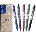 Pilot FLW538462 0.7 mm Frixion Erasable Retractable Rollerball Tip - 2 Blue/1 Red/1 Green/1 Black (Pack of 5)