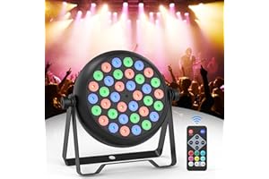Erreyht RGB 36 Par LED, 36W Lumiere Par 4 Modes de Contrôle Éclairage Scène avec Télécommande, Lumiere Scene pour DJ Disco Bars DJ Concerts Halloween Noël