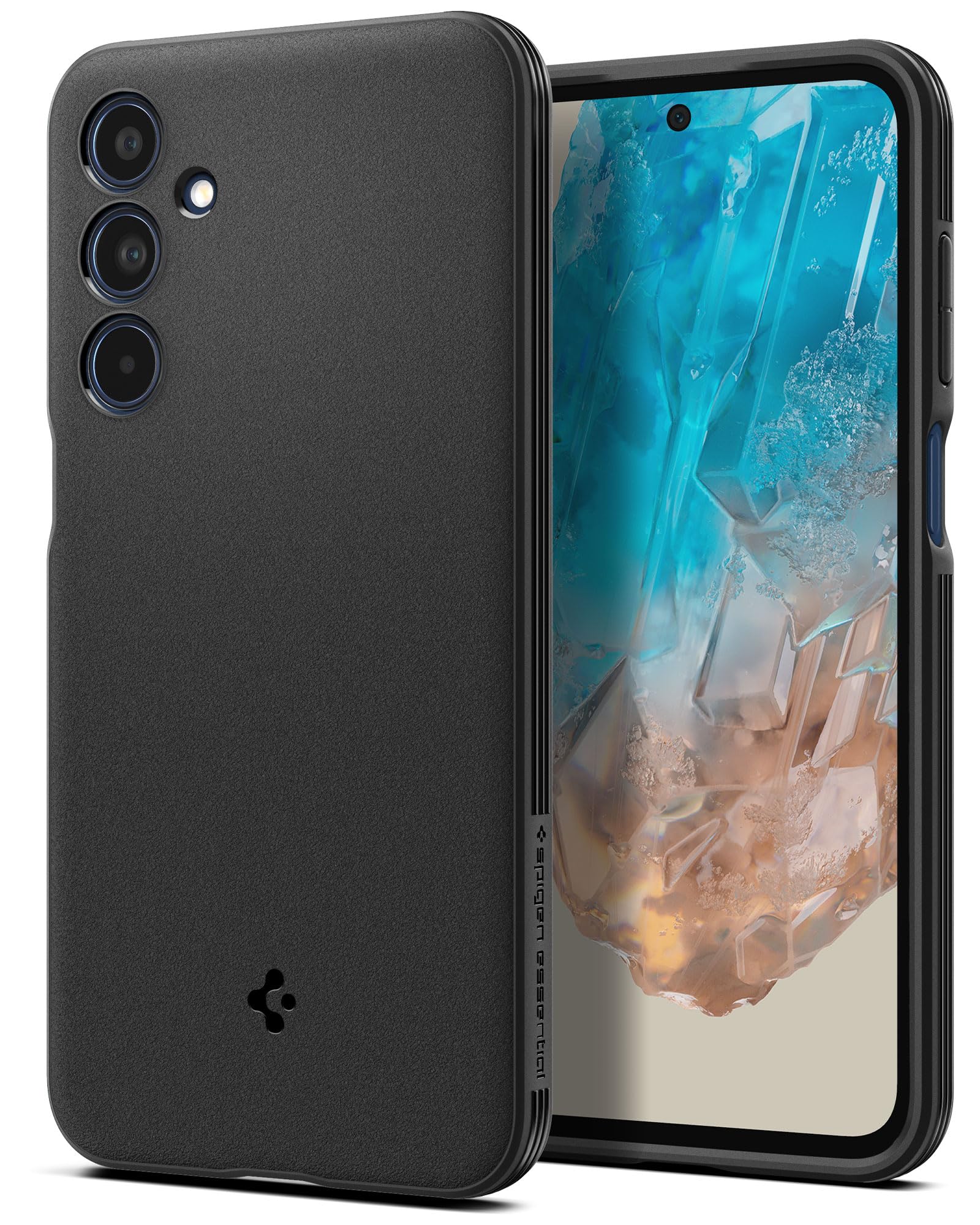 Spigen Essential Sand Blast Samsung Galaxy M35 5G Case Review: Matte Black Cover 2024