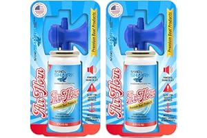SAND SHARK SANDSHARKANCHOR.COM SandShark Premium Boating Air Horn Handheld Canister- Very Loud, Coast Guard Approved, Emergency for Marine, Watercraft Safety, Boat & Camping Essentials, Air Horn for Dogs, Bear Horn. (2 pk-1.4 oz.)