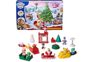 PAW PATROL Calendario de Adviento 2025 especial de episodios de Navidad – 24 sorpresas de juguete con 7 vehículos, 11 figuras y accesorios, juguetes para niños a partir de 3 años
