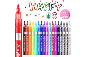 MITOYMIA Rotuladores de colores – pintura acrílica para rocas, 24 vibrantes, juego marcadores vidrio, piedra, madera, cerámica, manualidades, Navidad, huevos Pascua y calabaza