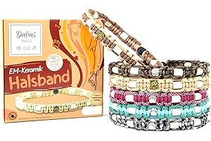 DALIAS DOGS EM-Keramik-Halsband für Hunde & Katzen - Maßanfertigung EM-Band Original US-Paracord (51-60 cm, Schwarz-Weiß)