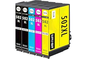 Supply Guy 5 Wkłady atramentowe kompatybilne z Epson 502XL Multipack dla WF2860 WF2860dwf WF2865 WF2865dwf WF2880 WF2880dwf WF2885 WF2885dwf XP5100 XP5105 XP5115 XP5150 XP5155