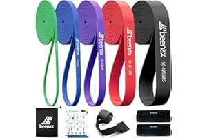 Beenax Resistance Bands Pull Up Set, 5 Levels Exercise Bands Men Women for Calisthenics, Powerlifting, Bodyweight Training, Stretching, Mobility, Yoga, Pull Up Assistance Bands
