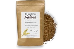 ‎BAUERNLADENHELENE NACHHALTIG-REGIONAL-SAISONAL Bio Braunhirse - Natürliches Superfood für eine gesunde Ernährung, ganze Körner,100% aus Österreich (1Kg)
