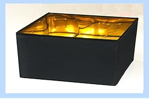 PAOLO ROSSI Paralume coprilampada in tessuto nero interno oro - produzione propria - made in Italy (Rettangolo, cm 20)