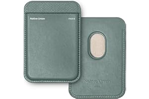 Native Union - Billetera (Re) Classic | Magnética - MagSafe - Tarjetero iPhone 16, 15, 14, 13 - Almacena 3 Tarjetas - Materiales Reciclados (Verde Pizarra)