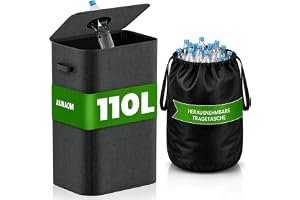 AIUNAOM 110L Duży kosz na śmieci do kuchni,Pojemnik na butelki z workiem do recyklingu,Butelki z kaucją do odpadów nadających się recyklingu i szkła,Butelek,Pojemnik na Odpady domu,biura