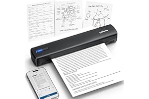 POLONO Portable Printer Wireless for Travel, D810 Bluetooth Thermal Printer A4 Support for 8.5"x11" US Letter, Inkless Printer Compatible with iOS, Android, Laptop for Office, Car and Home, Black