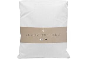 CLAESSONLIVING Luxury Bath Pillow for Tub - Thick and Comfortable Bathtub Pillow Support for Head and Neck and Back - Washable Quick-Drying Bath Pillows - Bath Cushion for Home Spa Soaking Tub Relaxation - White