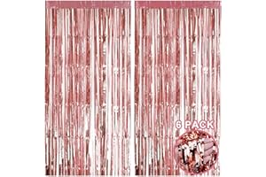 DNDGDLUA Juego de 2 cortinas de láminas de oro rosa, 1 x 2 m, decoración brillante, para cumpleaños, bodas, fiestas, Navidad, Halloween, etc